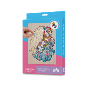 Jogo Quebra Cabeça De Madeira Unicórnio